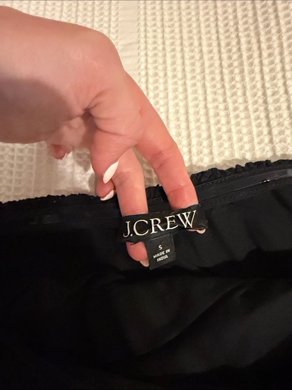 J. Crew Black Crochet strapless top
